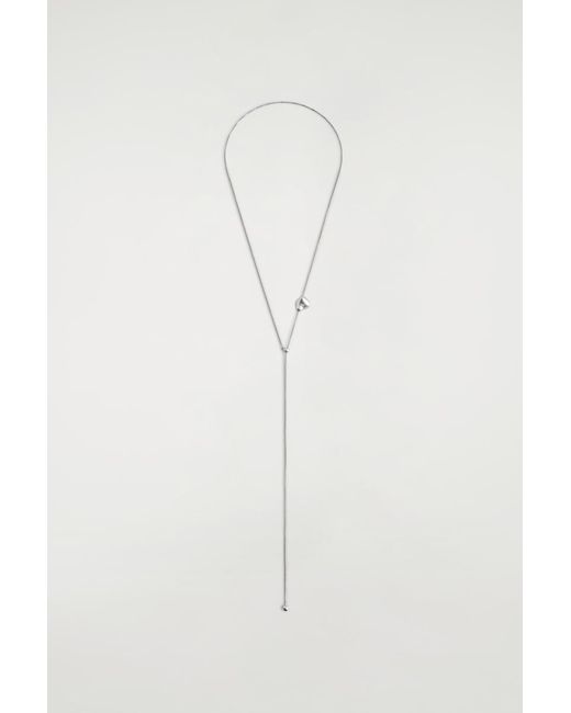 COS White Molten Pendant Necklace