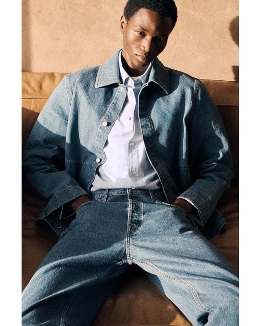 COS Blue Minimal Denim Jacket for men