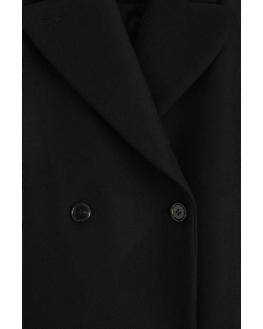 COS Black Tailored Double-Breasted Wool Long Coat
