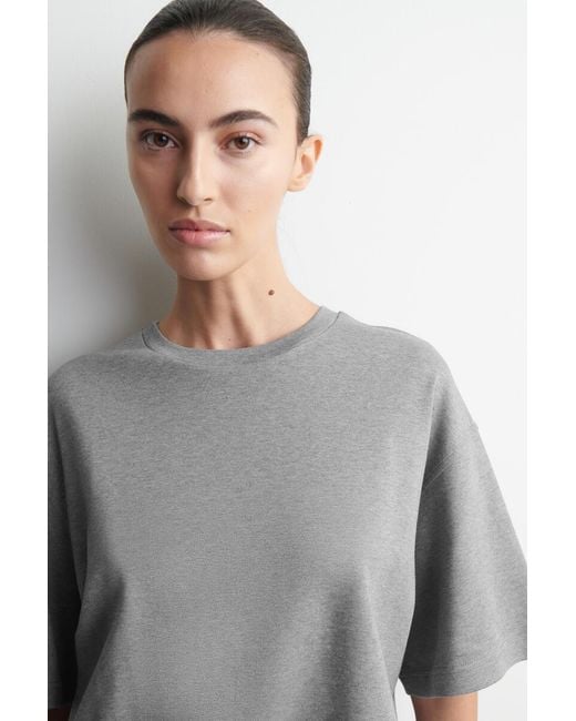 COS Gray Oversized Boxy Cotton T-Shirt