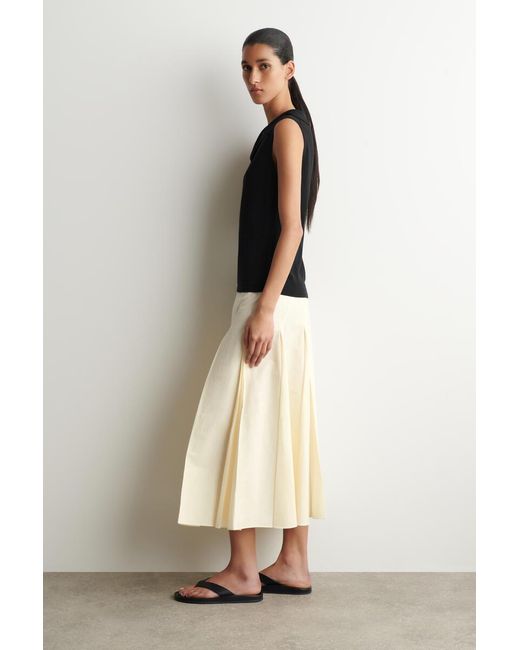 COS Black Sailor-Collar Knitted Cotton-Silk Top