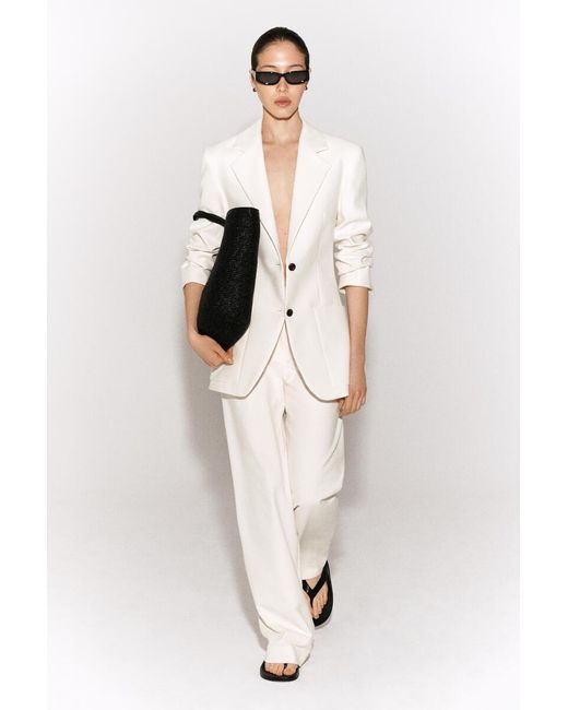 COS Natural Textured Slim Straight-Leg Pants