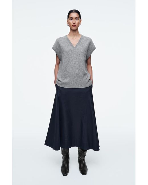 COS Blue Abgerundeter Midirock