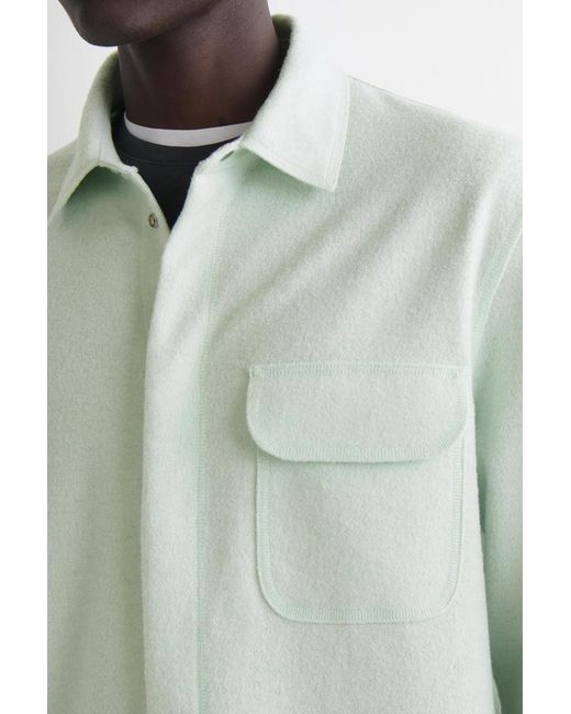 COS Green Boiled-Wool Overshirt for men
