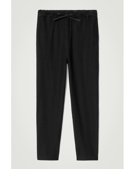 COS Black Ribbed Jersey JOGGERS for men