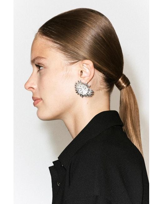 COS Multicolor Asymmetric Abstract Floral Earrings