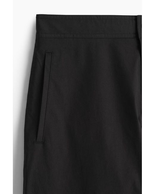 COS Black Cotton Barrel-Leg Pants for men
