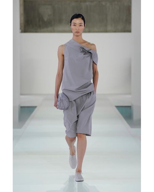 COS Gray Oversized Draped Top