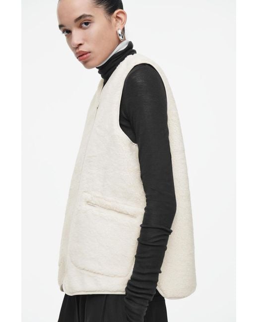COS Natural Oversized Faux Shearling Gilet