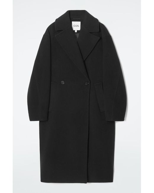 COS Black Oversized Wool-blend Coat (petite)