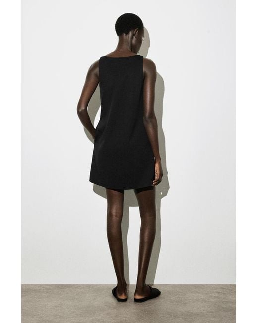 COS Black Jersey-Panelled Nylon Mini Dress