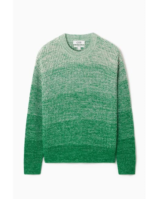 COS Green Gradient Silk-blend Sweater for men