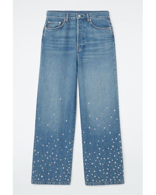 COS Blue Embellished Relaxed Jeans