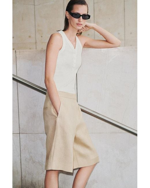 COS Natural Longline Tailored Shorts
