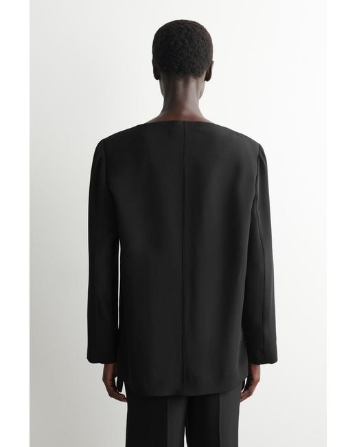 COS Black Tailored Silk Top