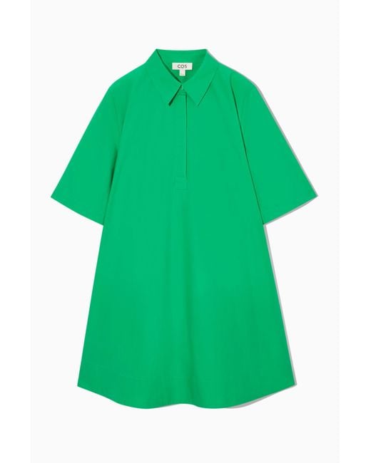 COS Green A-line Short-sleeved Shirt Dress