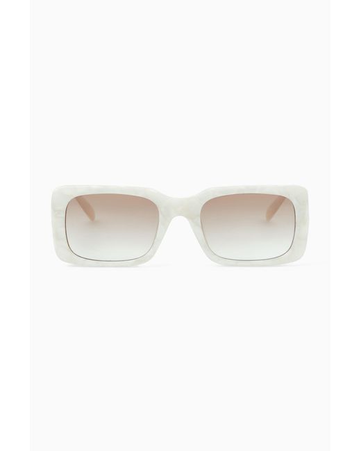 COS White Square-frame Acetate Sunglasses