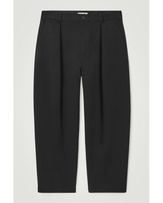 COS Black Scuba-jersey Barrel-leg Trousers for men