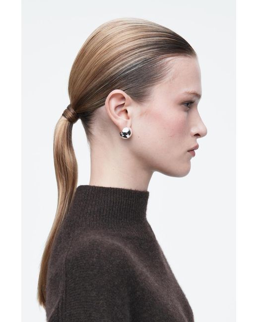 COS Black Mismatched Stud Earrings