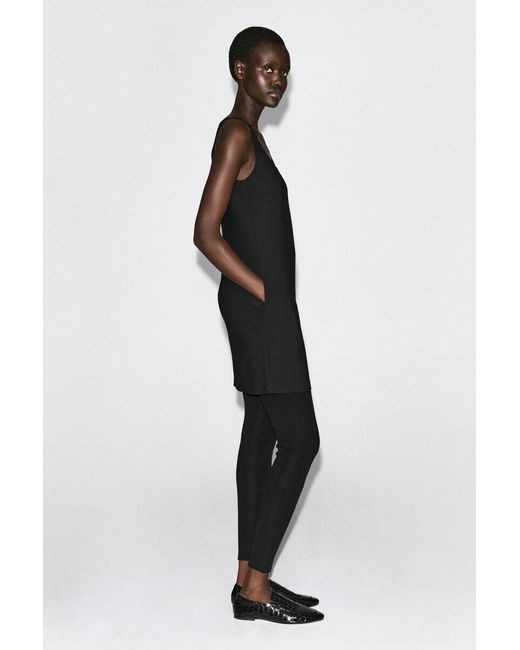 COS Black Square-Neck Crepe-Jersey Dress