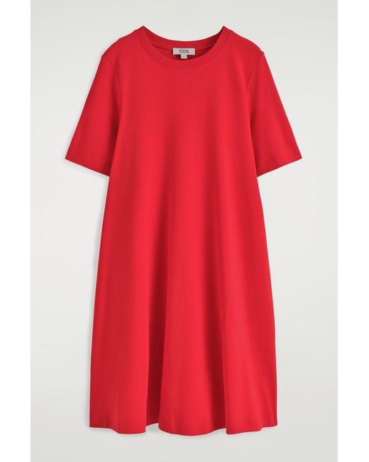 COS A-Line Mini T-Shirt Dress in Red | Lyst