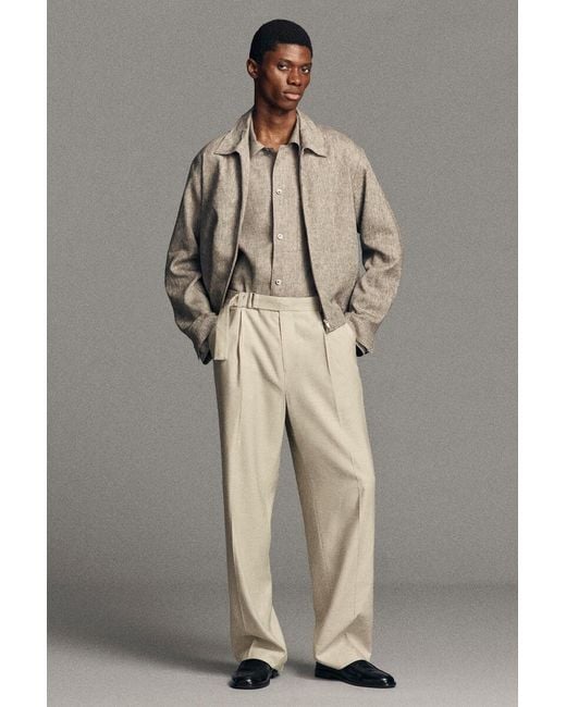 COS Gray Linen Blouson Jacket for men