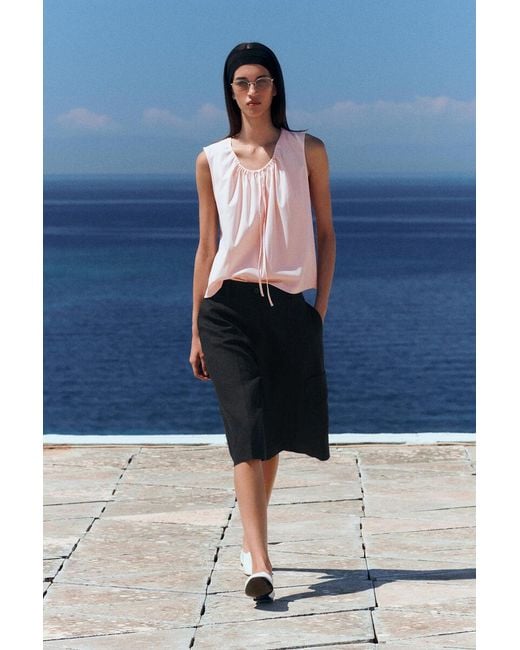 COS Black Linen Utility Bermuda Shorts