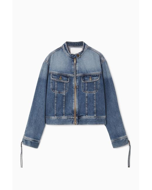 COS Blue Denim Moto Jacket
