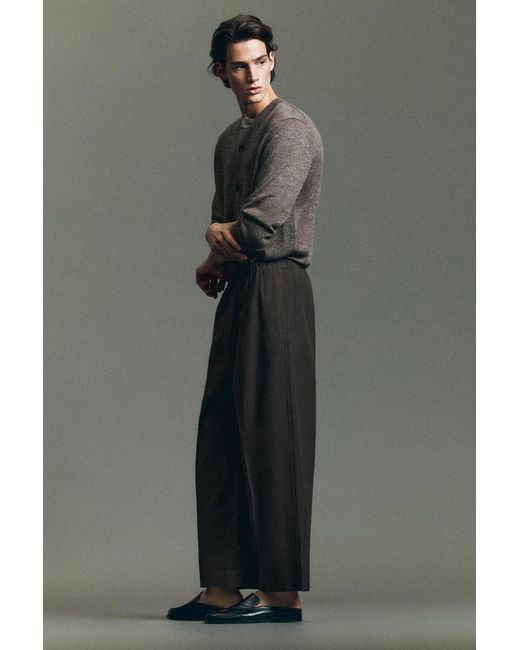 COS Green Relaxed-Fit Barrel-Leg Drawstring Trousers for men