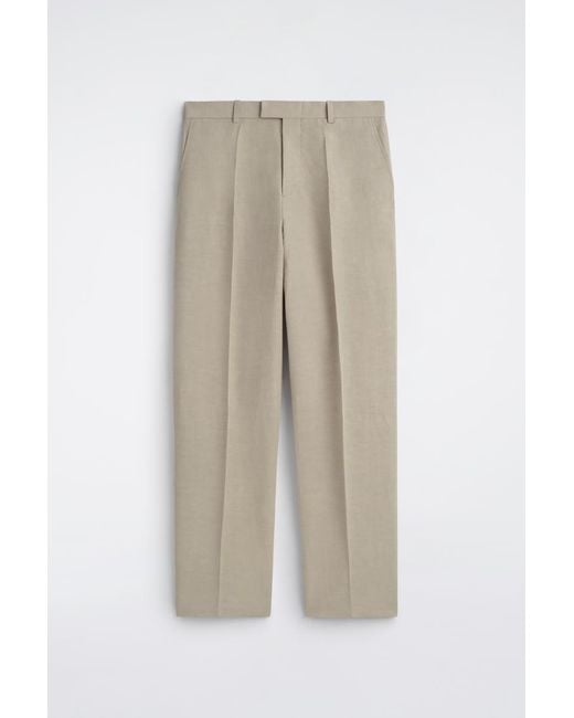 COS Natural Linen-Blend Relaxed-Fit Straight-Leg Trousers for men