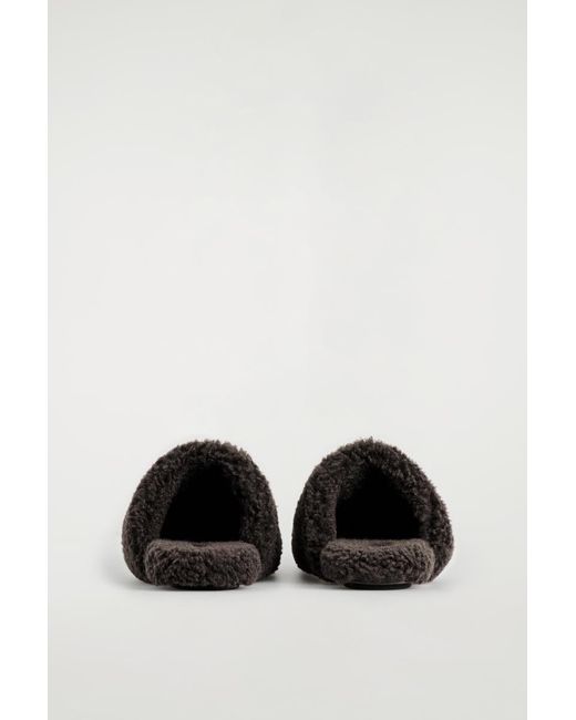COS Black Teddy Mules