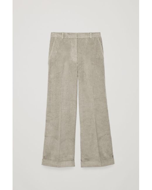COS Brown Relaxed Turn-up Corduroy Trousers