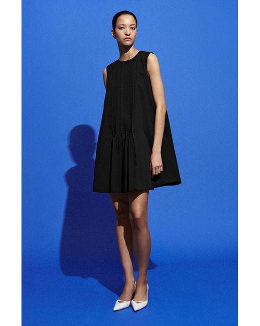 COS Blue Layered Pintucked Mini Dress