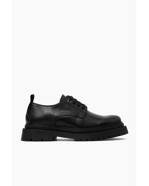 COS Black Chunky Leather Derby Shoes for men