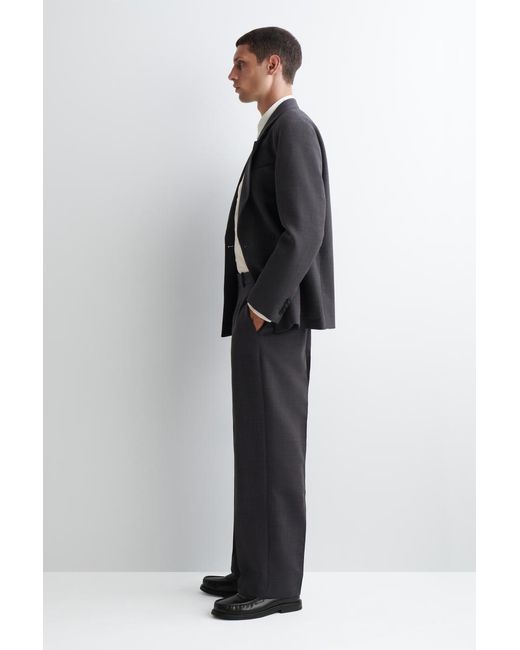 COS Gray Wool-Blend Straight-Leg Pants for men