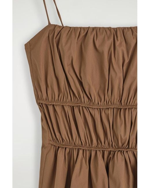 COS Natural Gathered Cotton Peplum Top