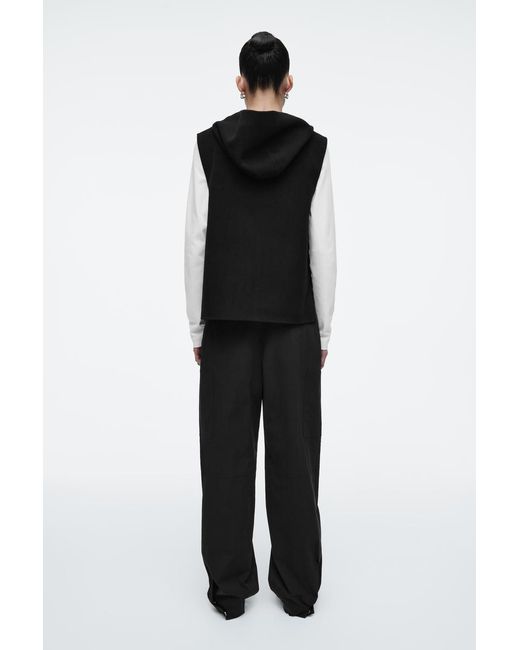 COS Black Double-Faced Hybrid Hooded Gilet