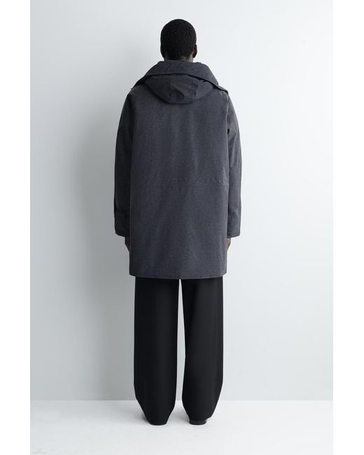 COS Blue Technical Hooded Down Parka for men