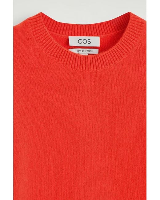 COS Red Cashmere Crew-Neck Sweater