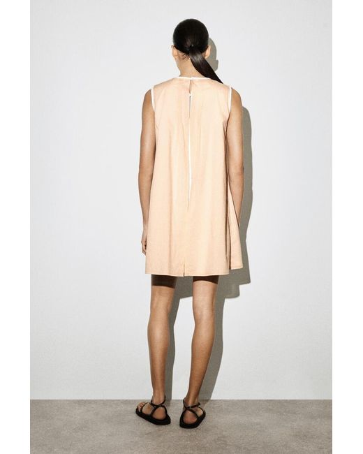 COS Natural Layered Pintucked Mini Dress
