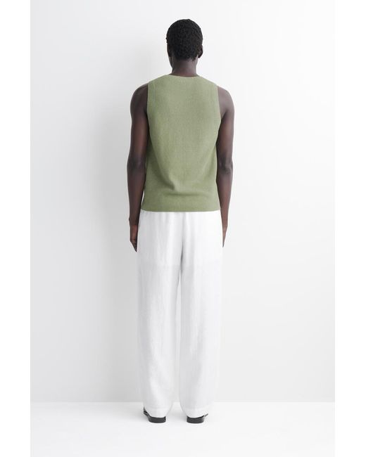COS Green Bouclé-Knit Tank Top for men