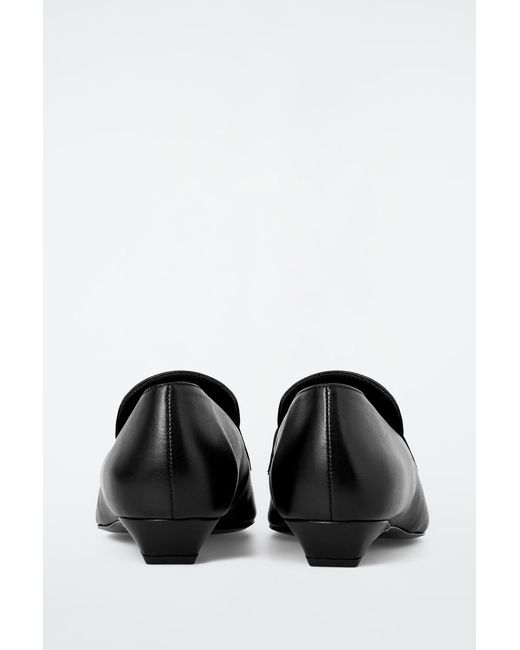 COS White Tasselled Leather Kitten-Heel Loafers