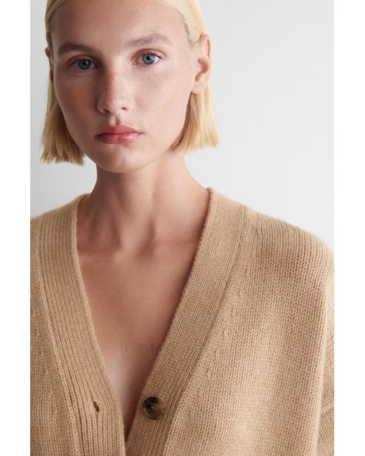 COS Natural Oversized Merino Wool Cardigan
