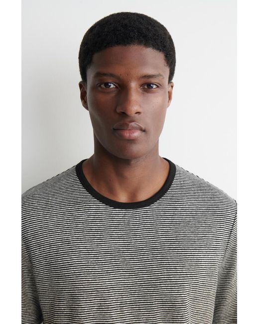 COS Black Linen-Jersey T-Shirt for men