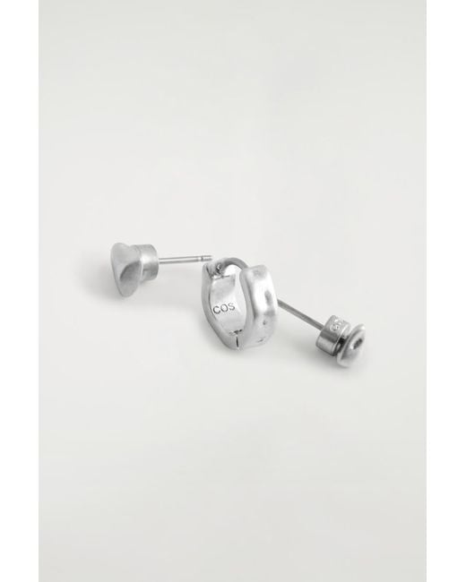 COS Multicolor 3-Pack Hammered Earrings for men