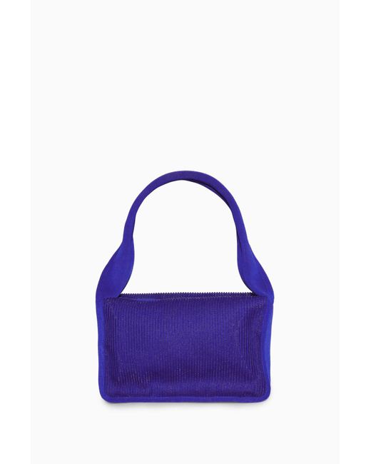 COS Purple Ribbed Shoulder Bag - Neoprene
