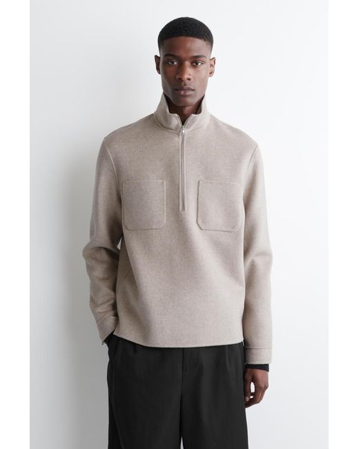 COS Hemdjacke Aus Doubleface-Wolle Mit Reissverschluss in Natural für Herren