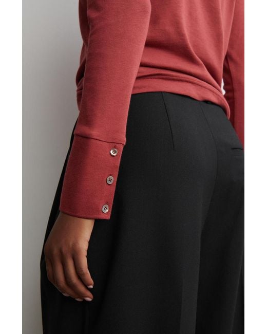 COS Red Cotton Jersey Long-Sleeved Top