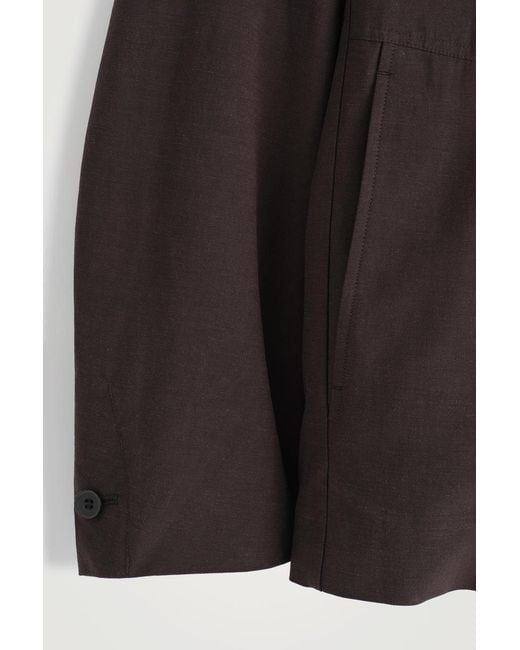 COS Black Unstructured High-Collar Blazer for men