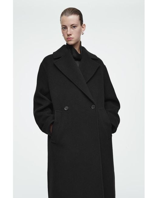 COS Black Oversized Wool-blend Coat (petite)